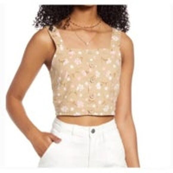 NWT BP. Women's Button Front Linen Blend Tank size S - Picture 1 of 6